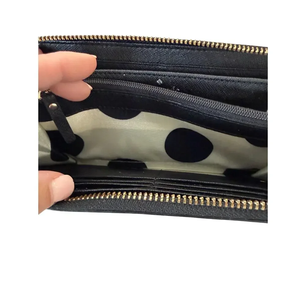 Kate Spade Large Continental Wallet Black Leather Designer